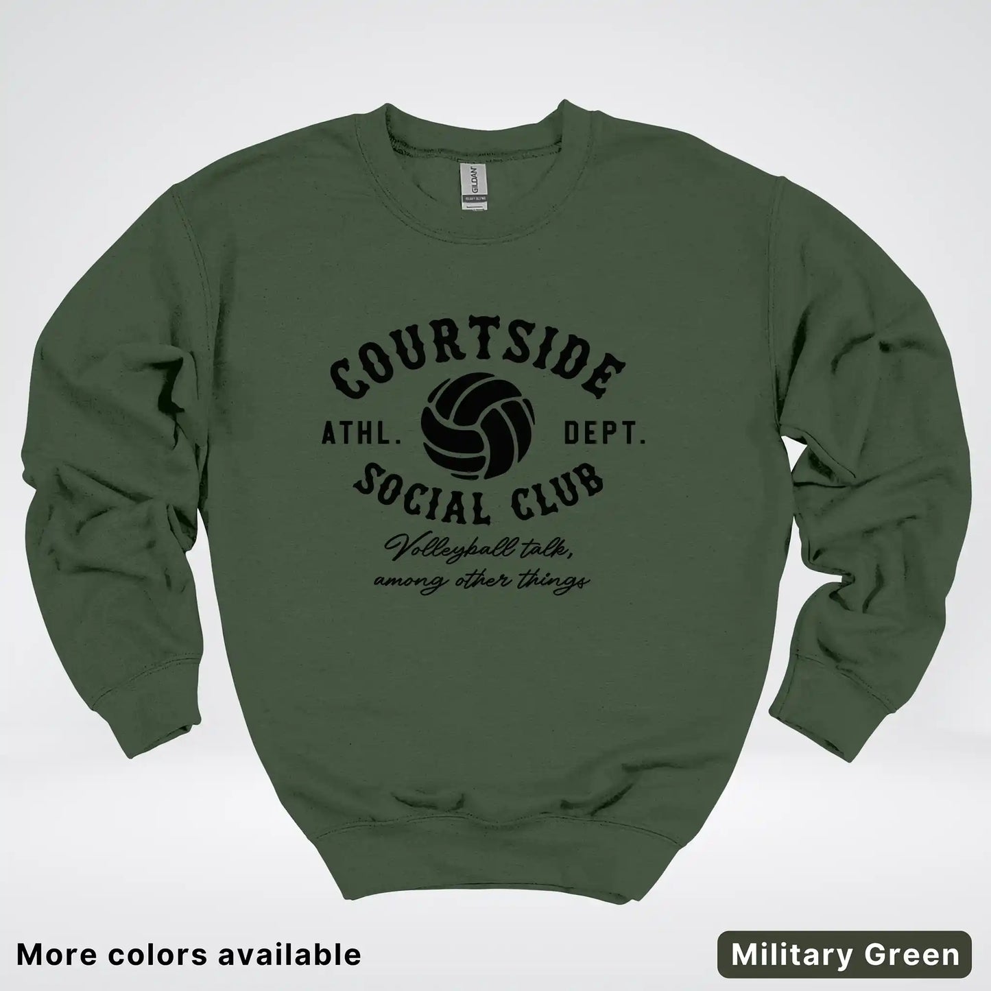 Courtside Social Club – Black Design – Volleyball - Crewneck Sweatshirt