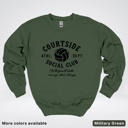 Courtside Social Club – Black Design – Volleyball - Crewneck Sweatshirt