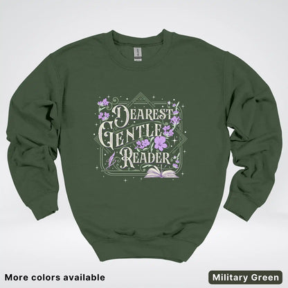 Dearest Gentle Reader – Vintage Floral Book Lover Graphic - Crewneck Sweatshirt