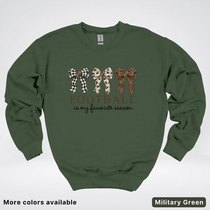 Football Is My Favorite Season – Game Day Bow - Crewneck Sweatshirt