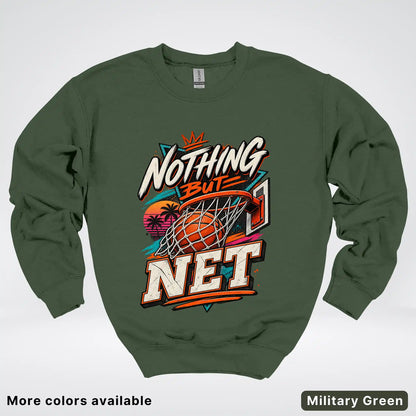 Nothing But Net – Retro Basketball Crewneck Sweatshirt