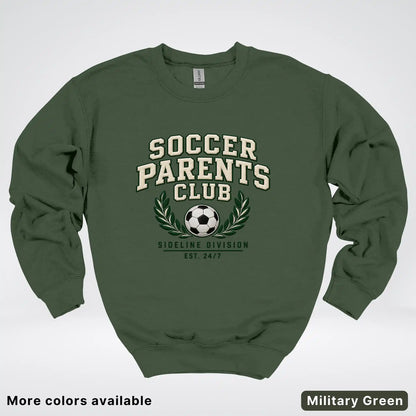 Soccer Parents Club Faux Embroidery Sideline Crewneck Sweatshirt