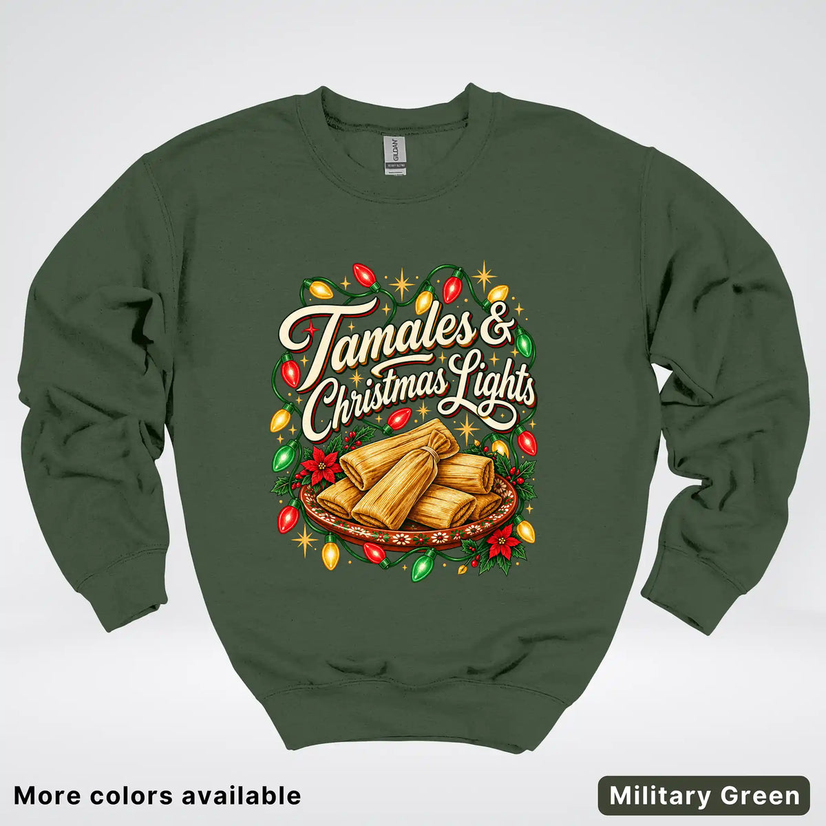 Tamales & Christmas Lights Crewneck Sweatshirt