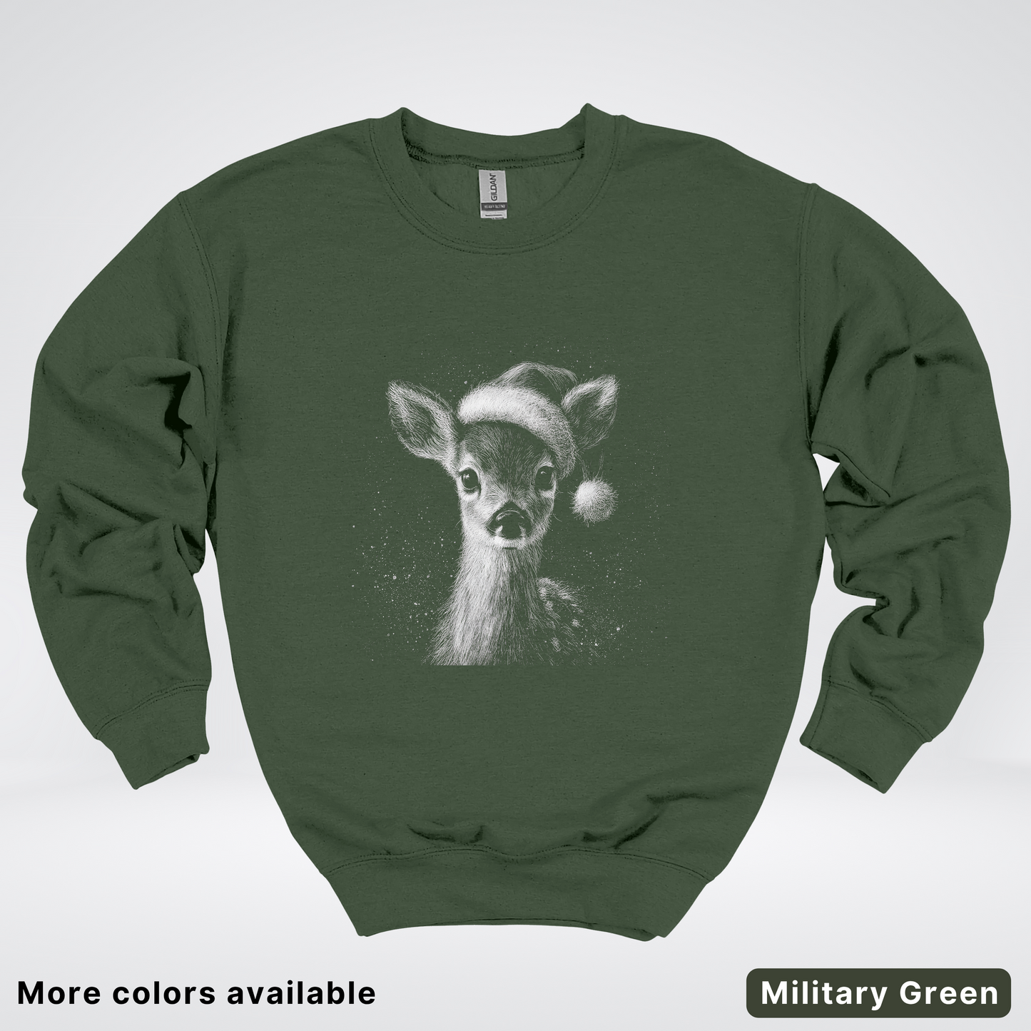 Vintage Christmas Deer - Crewneck Sweatshirt