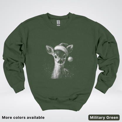 Vintage Christmas Deer - Crewneck Sweatshirt
