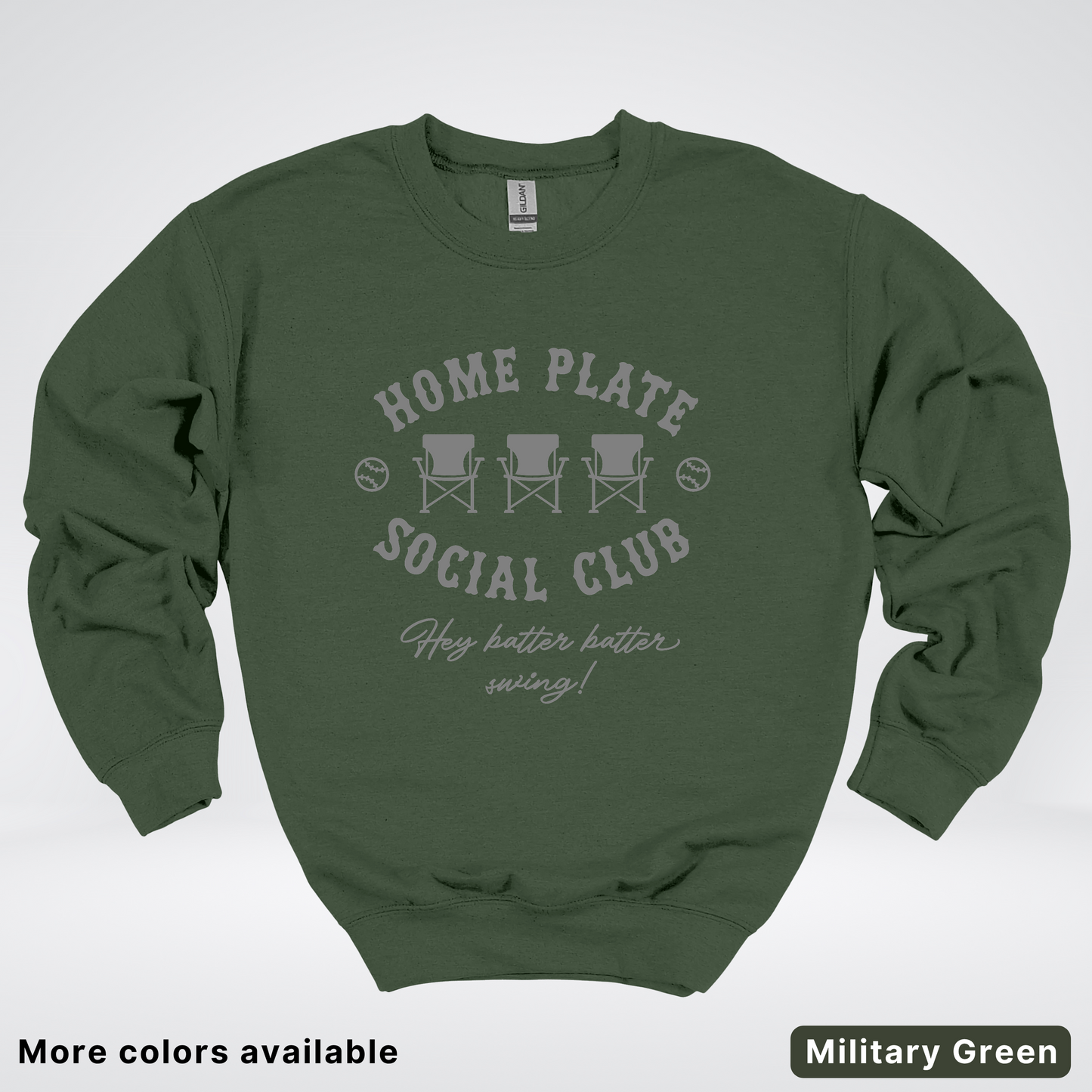 Home Plate Social Club – Gray Design - Crewneck