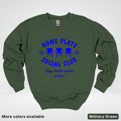 Home Plate Social Club – Blue Design - Crewneck