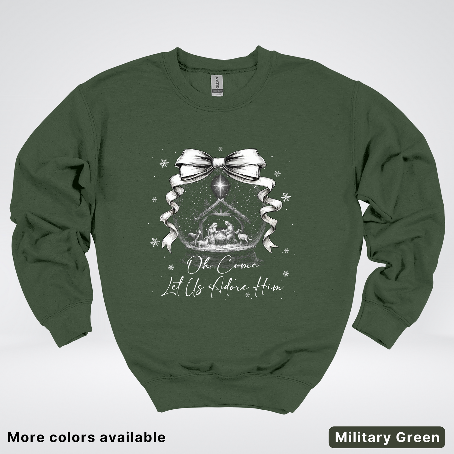Oh Come Let Us Adore Him Nativity - Crewneck Sweatshirt