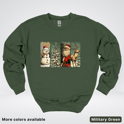 Classic Christmas Strip Art - Crewneck
