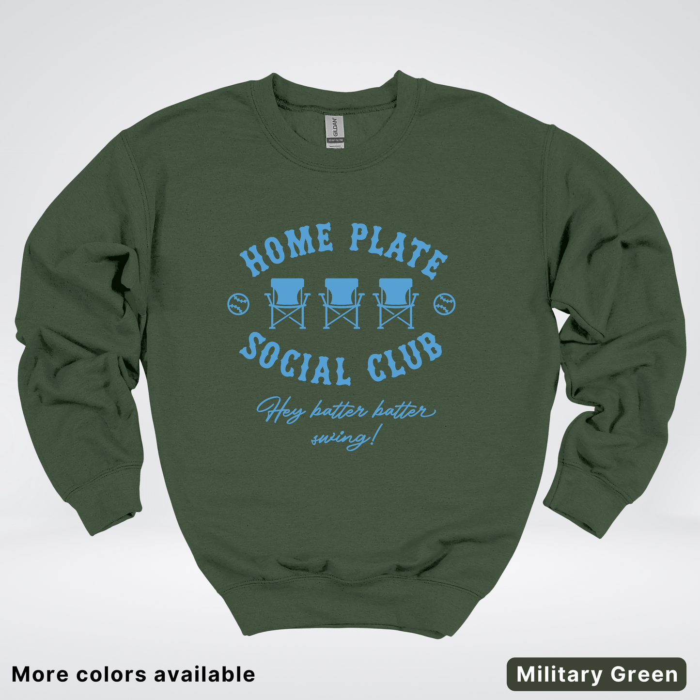 Home Plate Social Club – Light Blue Design - Crewneck