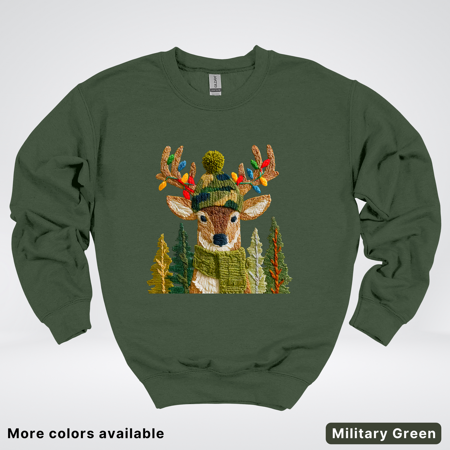 Ornament Antler Reindeer Hook Yard Faux - Crewneck Sweatshirt