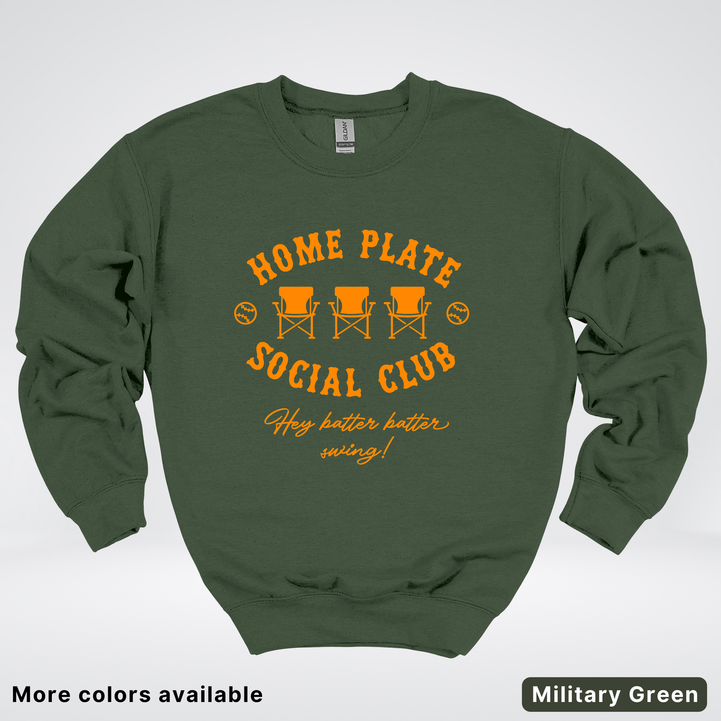 Home Plate Social Club – Orange Design - Crewneck