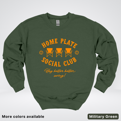 Home Plate Social Club – Orange Design - Crewneck