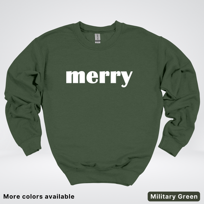 Merry - White Design - Crewneck