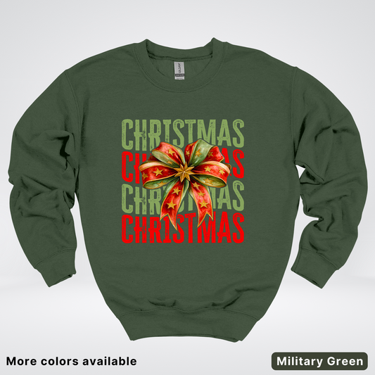 Christmas Star Bow - Crewneck Sweatshirt
