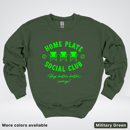 Home Plate Social Club – Green Design - Crewneck