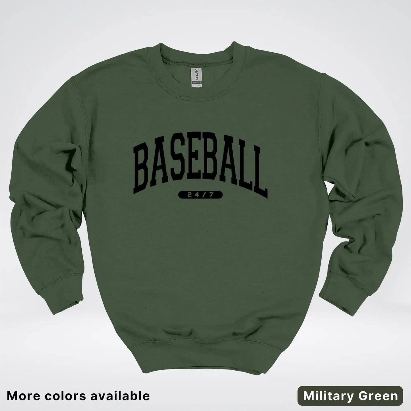 Baseball 24/7 – Black Design - Crewneck Sweatshirt