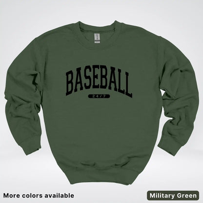 Baseball 24/7 – Black Design - Crewneck Sweatshirt