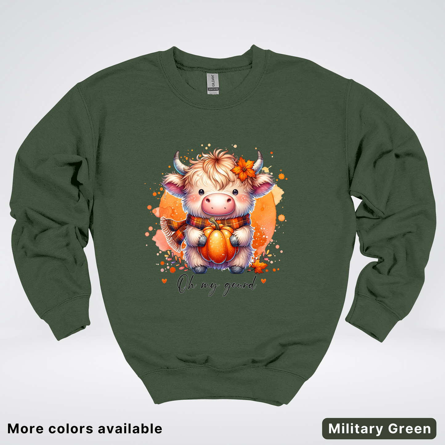 Oh My Gourd Small Cow Calf Pumpkin - Crewneck Sweatshirts