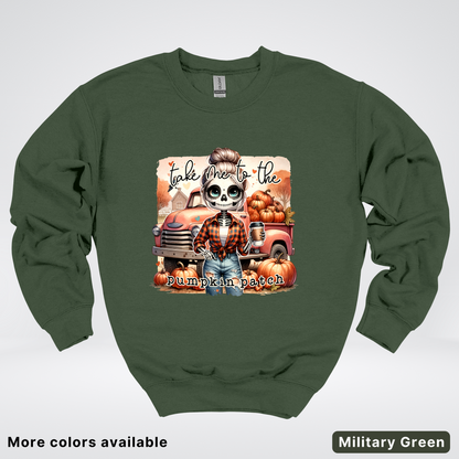 Take Me To The Pumpkin Patch Skeleton - Crewneck Sweatshirts