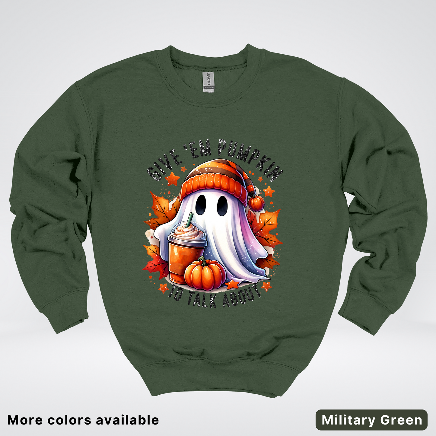 Give Em Pumpkin Ghost To Talk About - Crewneck Sweatshirts