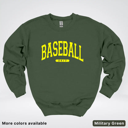 Baseball 24/7 – Yellow Design - Crewneck Sweatshirt
