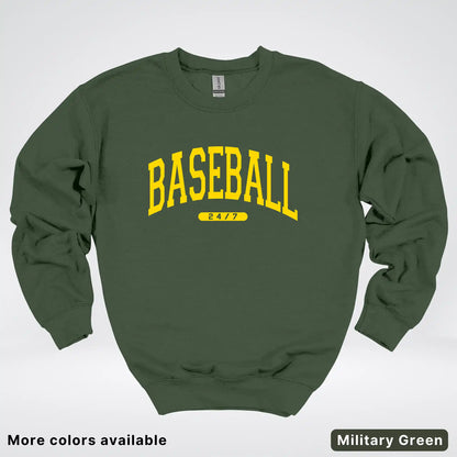 Baseball 24/7 – Gold Design - Crewneck Sweatshirt