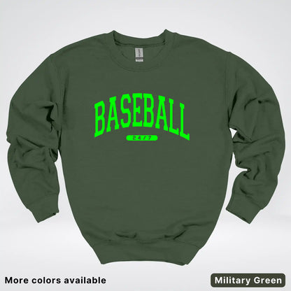 Baseball 24/7 – Green Design - Crewneck Sweatshirt