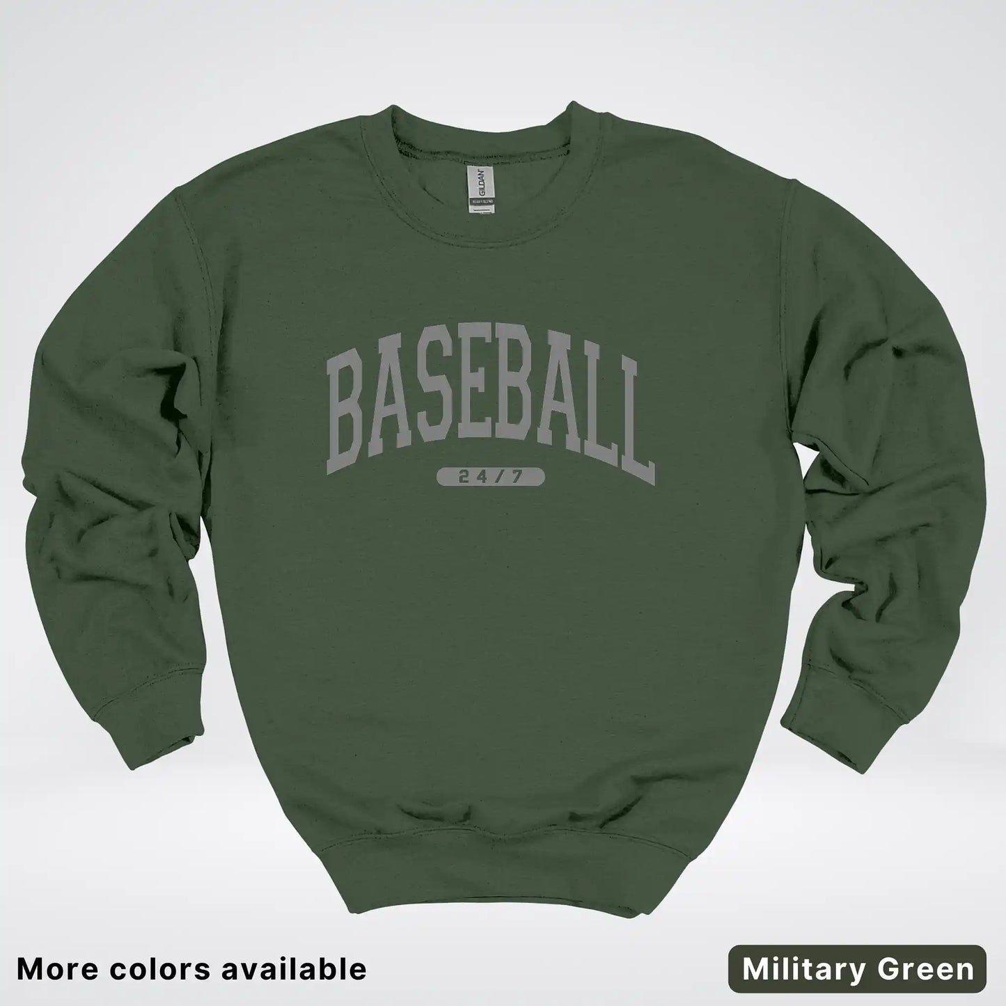 Baseball 24/7 – Gray Design - Crewneck Sweatshirt