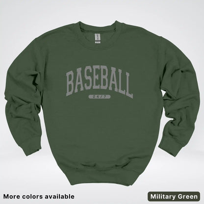 Baseball 24/7 – Gray Design - Crewneck Sweatshirt