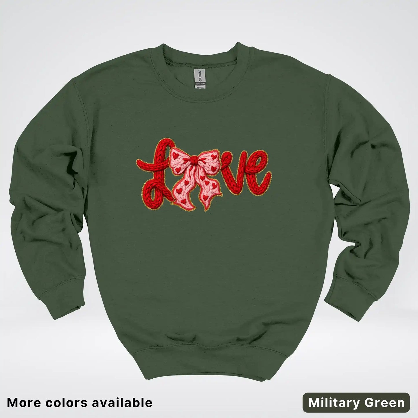 Love Bow Hook Yard Faux - Crewneck Sweatshirt
