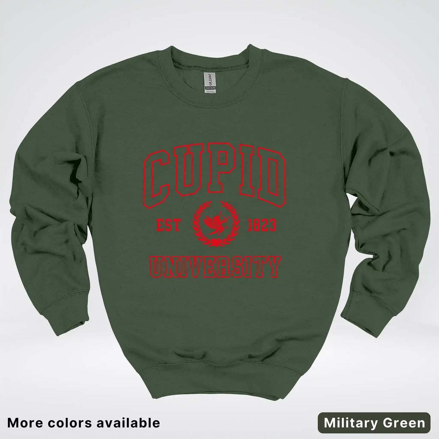 Cupid University Est 1823 - Red Design - Crewneck Sweatshirt