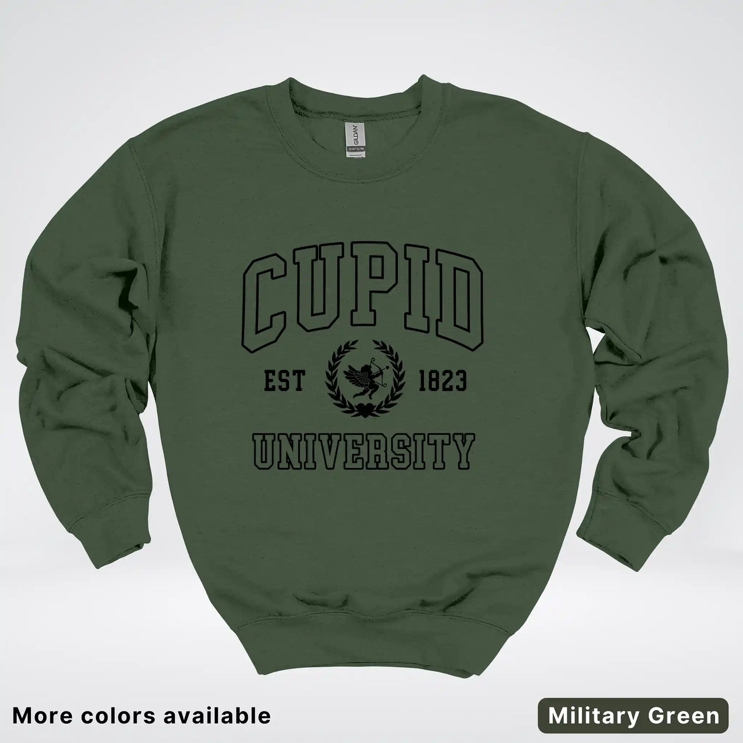 Cupid University Est 1823 - Black Design - Crewneck Sweatshirt
