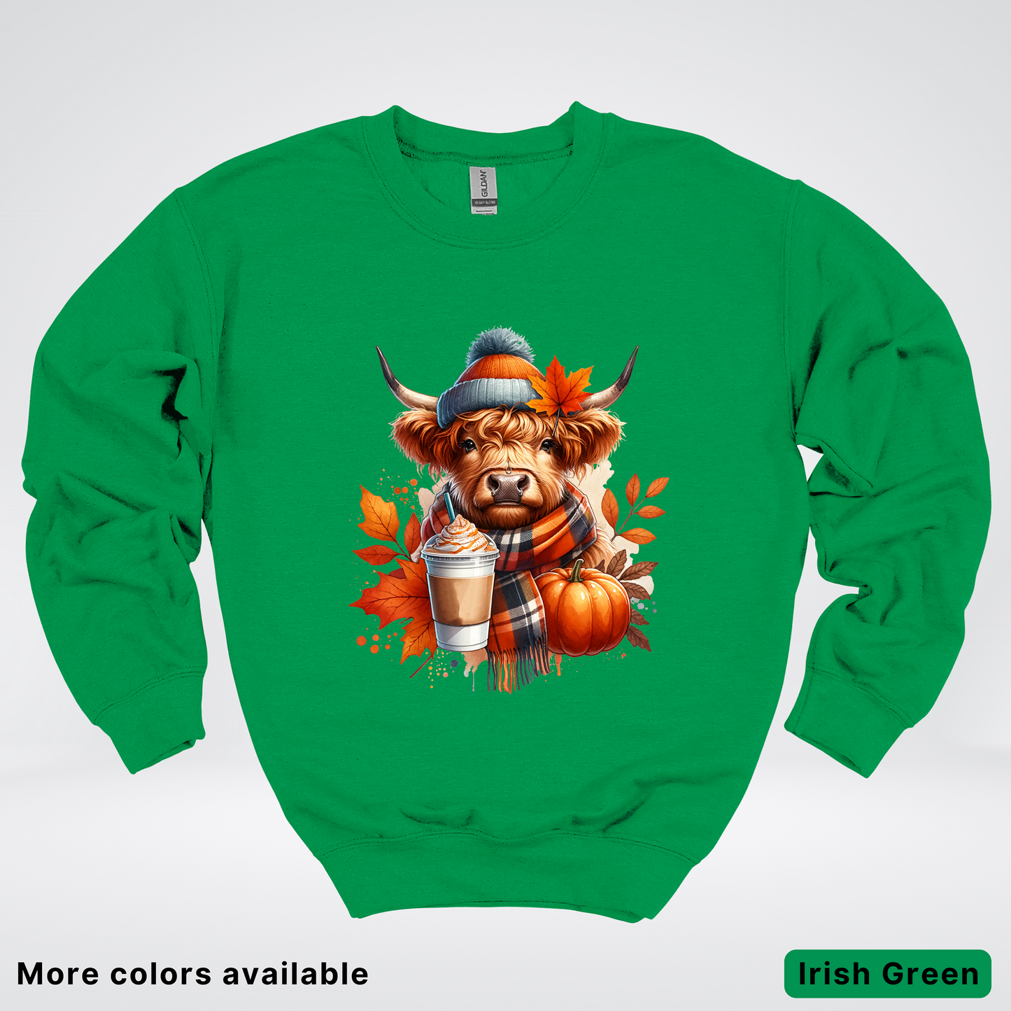 Fall Cow Cold Brew Coffee Pumpkin - Crewneck Sweatshirts