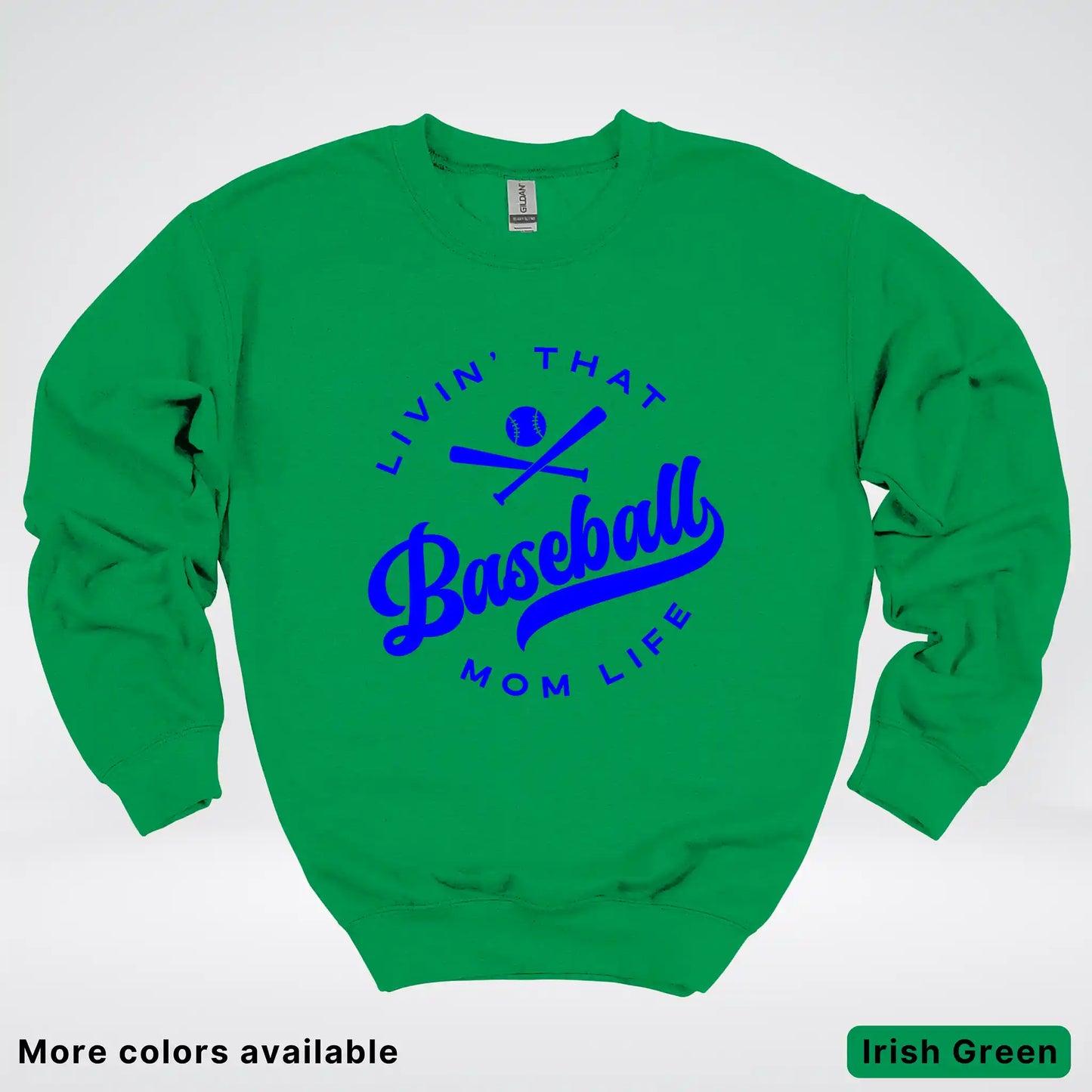 Livin' That Baseball Mom Life - Blue Design - Crewneck Sweatshirt