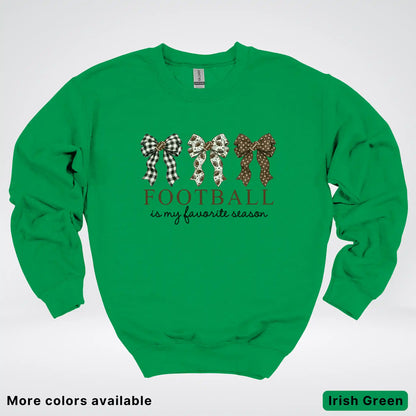 Football Is My Favorite Season – Game Day Bow - Crewneck Sweatshirt