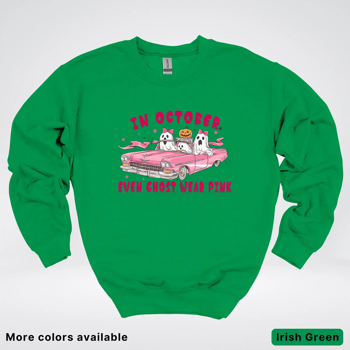 In October Even Ghost Wear Pink Breast Cancer Awareness Crewneck Sweatshirt