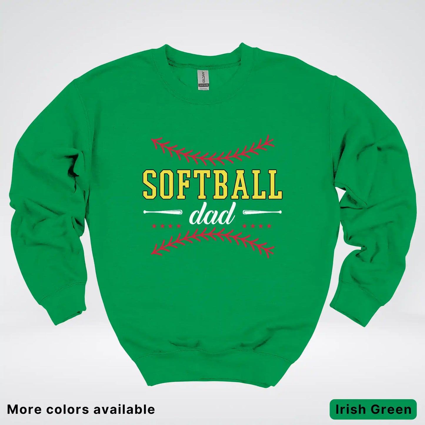 Softball Dad - White Design - Crewneck Sweatshirt
