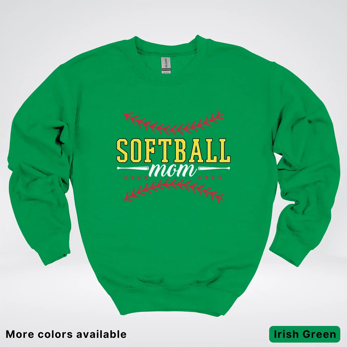 Softball Mom - White Design - Crewneck Sweatshirt