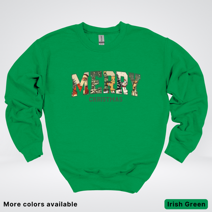 Vintage Merry Christmas Varsity - Crewneck