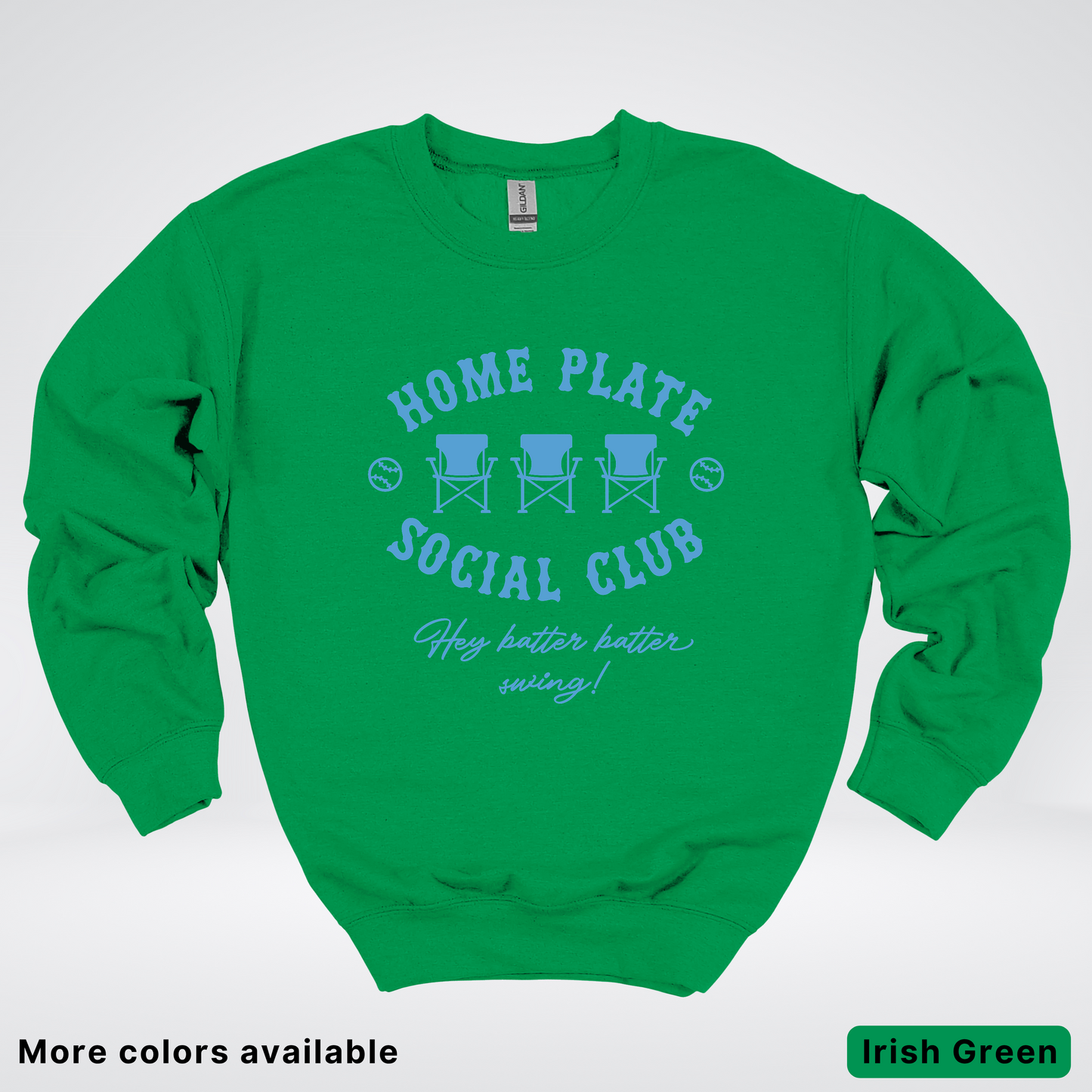 Home Plate Social Club – Light Blue Design - Crewneck