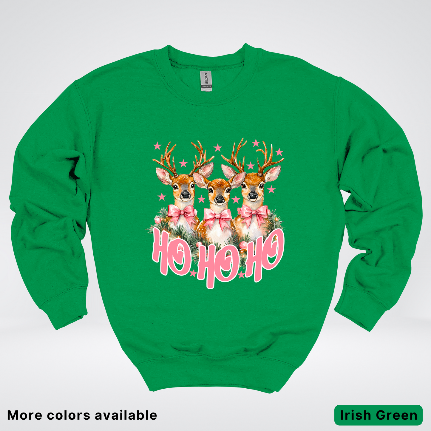 Ho Ho Ho Pink Deer Trio - Crewneck Sweatshirt