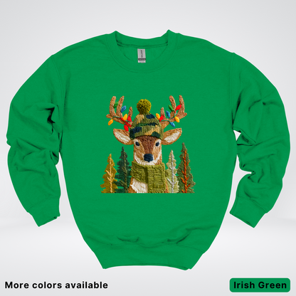 Ornament Antler Reindeer Hook Yard Faux - Crewneck Sweatshirt