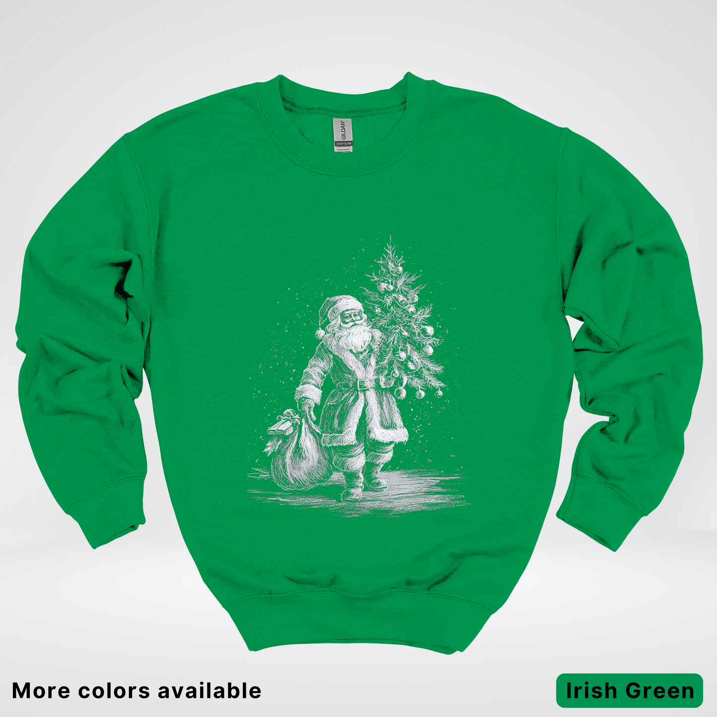 Vintage Santa with Christmas Tree - Crewneck Sweatshirt