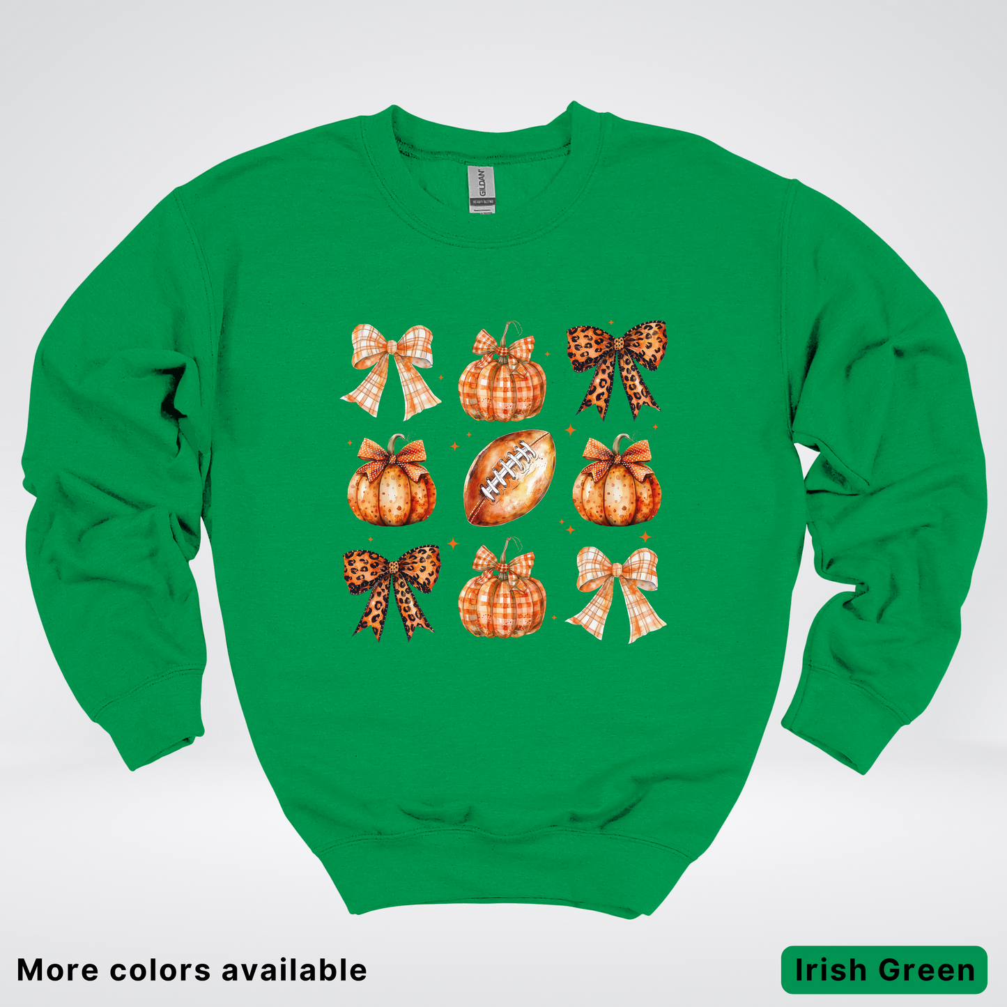 Football Coquette Ribbon Bow Plaid Pumpkin Fall - Sweatshirt