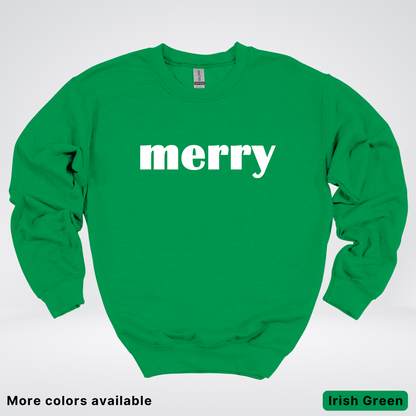 Merry - White Design - Crewneck