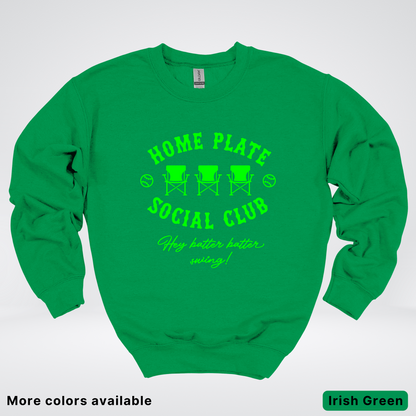 Home Plate Social Club – Green Design - Crewneck