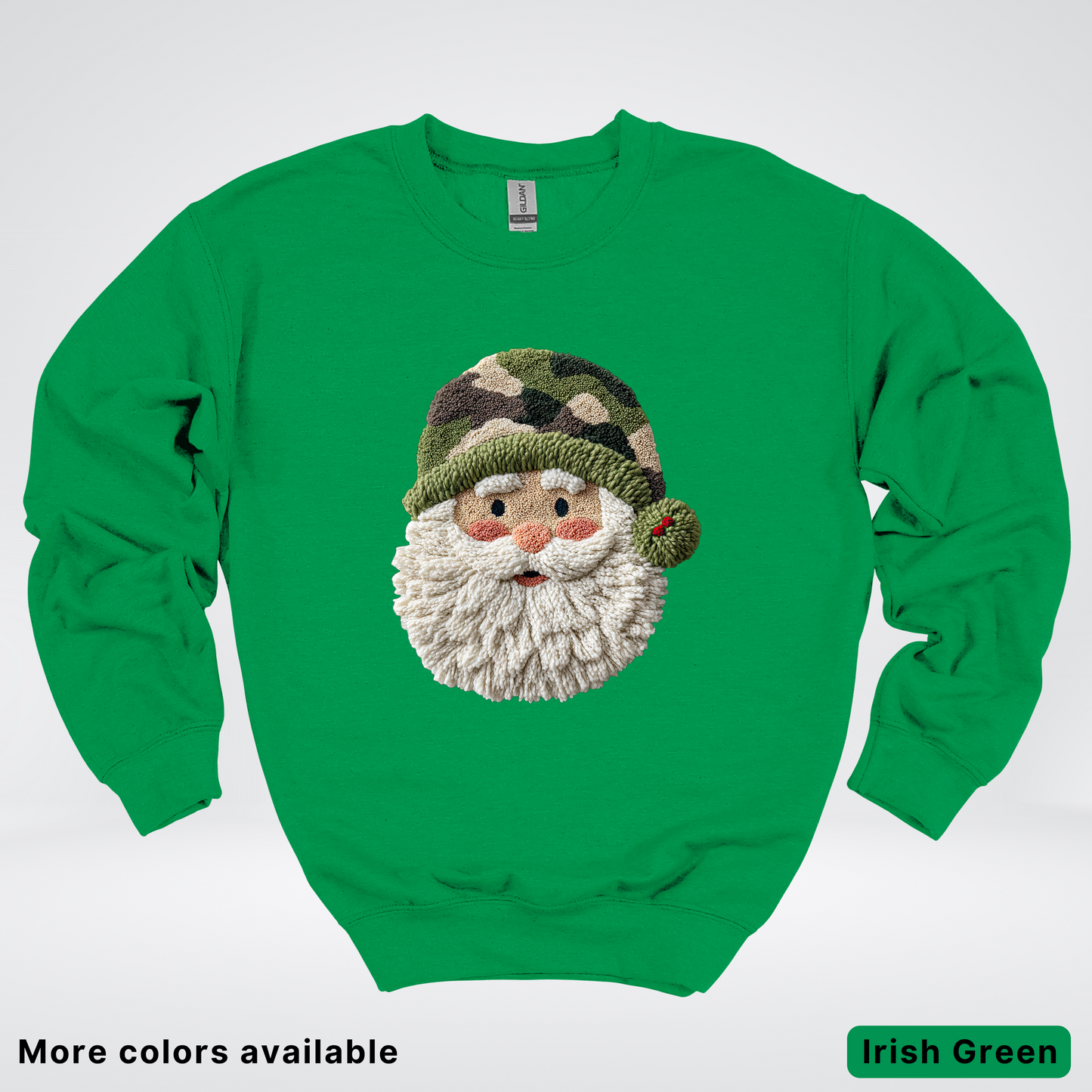 Woodland Santa Face (Hook Yard Faux Texture) - Crewneck Sweatshirt