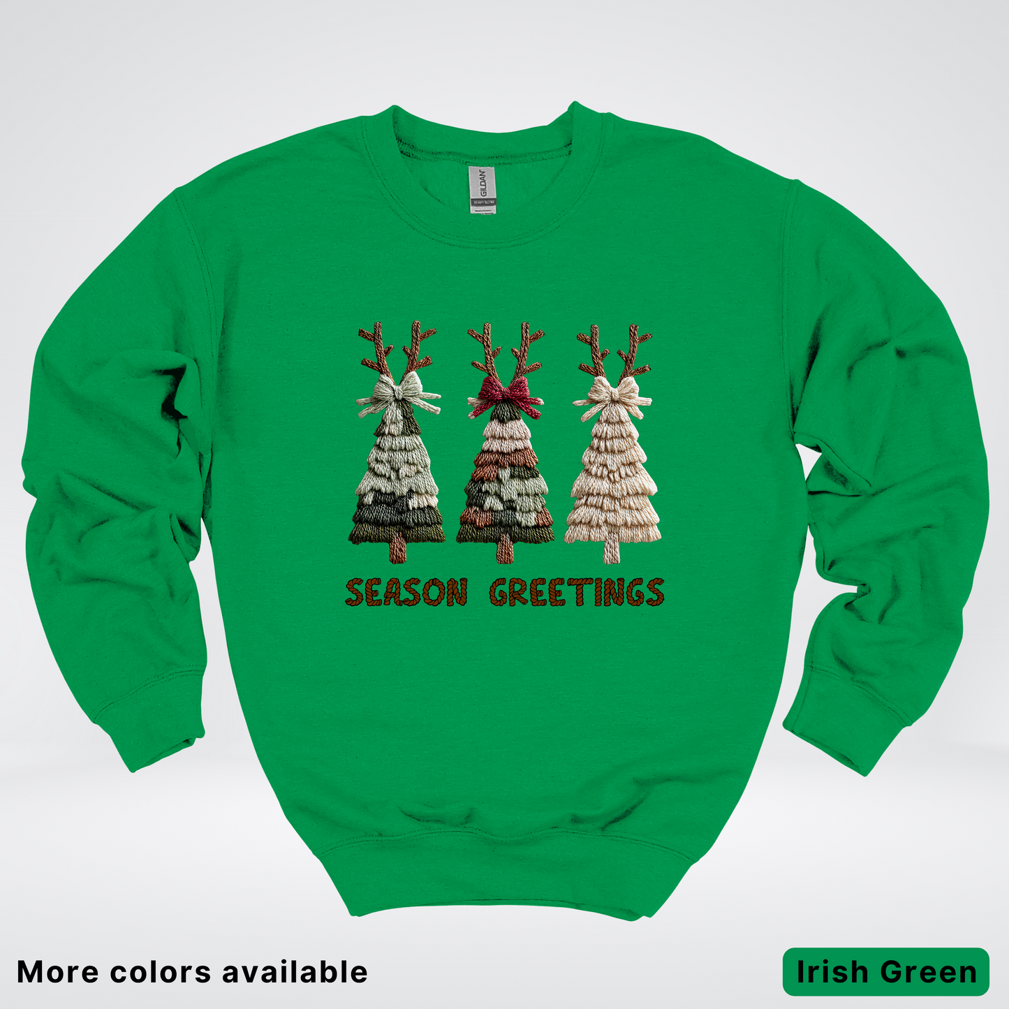 Rustic Christmas Tree Trio (Hook Yard Faux Look) - Crewneck Sweatshirt