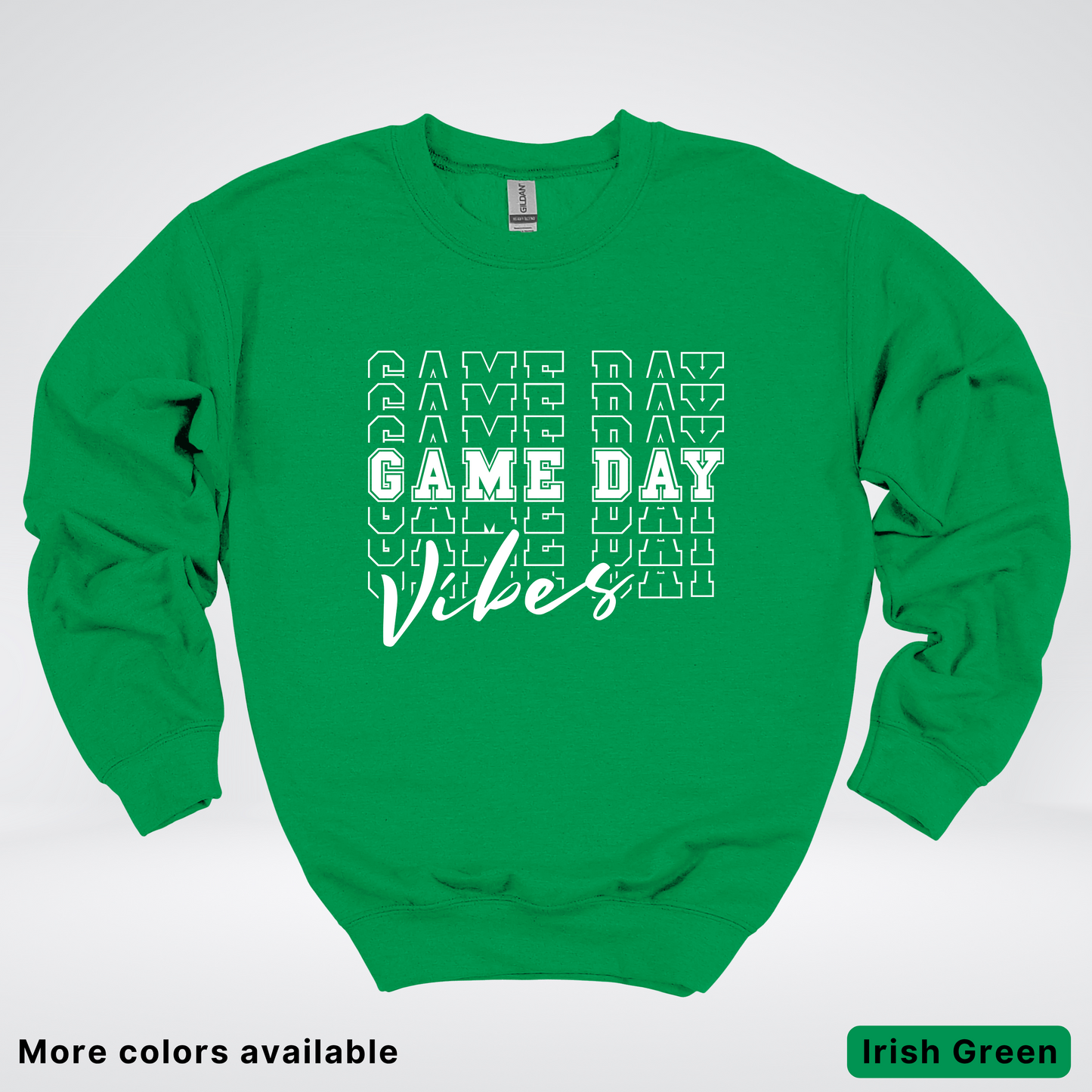 Game Day Vibes Stacked - White Design - Sweatshirt